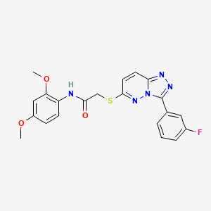 molecular formula C21H18FN5O3S B2858127 N-(2,4-二甲氧基苯基)-2-((3-(3-氟苯基)-[1,2,4]三唑并[4,3-b]哒嗪-6-基)硫代)乙酰胺 CAS No. 852374-76-6