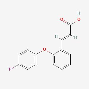 molecular formula C15H11FO3 B2858128 3-[2-(4-Fluorophenoxy)phenyl]acrylic acid CAS No. 338393-64-9