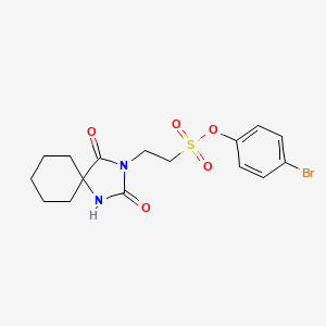 molecular formula C16H19BrN2O5S B2858131 4-Bromophenyl 2-(2,4-dioxo-1,3-diazaspiro[4.5]decan-3-yl)ethanesulfonate CAS No. 300814-97-5