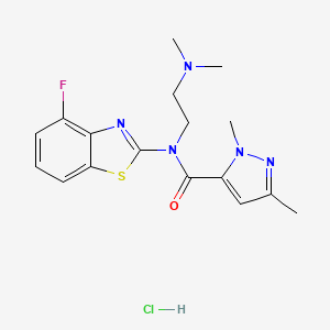 N-(2-(dimethylamino)ethyl)-N-(4-fluorobenzo[d]thiazol-2-yl)-1,3-dimethyl-1H-pyrazole-5-carboxamide hydrochloride