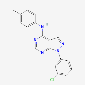 molecular formula C18H14ClN5 B2858145 1-(3-chlorophenyl)-N-(4-methylphenyl)-1H-pyrazolo[3,4-d]pyrimidin-4-amine CAS No. 890944-72-6