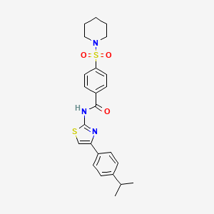 N-(4-(4-isopropylphenyl)thiazol-2-yl)-4-(piperidin-1-ylsulfonyl)benzamide