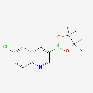 molecular formula C15H17BClNO2 B2858163 6-Chloro-3-(4,4,5,5-tetramethyl-1,3,2-dioxaborolan-2-yl)quinoline CAS No. 1355582-91-0