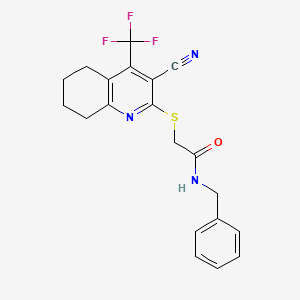 N-benzyl-2-{[3-cyano-4-(trifluoromethyl)-5,6,7,8-tetrahydroquinolin-2-yl]sulfanyl}acetamide