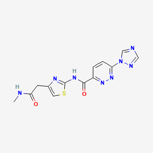 molecular formula C13H12N8O2S B2858184 N-(4-(2-(甲基氨基)-2-氧代乙基)噻唑-2-基)-6-(1H-1,2,4-三唑-1-基)哒嗪-3-甲酰胺 CAS No. 1448036-93-8