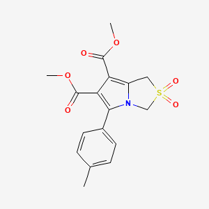 molecular formula C17H17NO6S B2858187 Dimethyl 5-(4-methylphenyl)-2,2-dioxo-1,3-dihydropyrrolo[1,2-c][1,3]thiazole-6,7-dicarboxylate CAS No. 337920-84-0