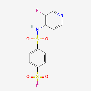 molecular formula C11H8F2N2O4S2 B2858188 4-[(3-Fluoropyridin-4-yl)sulfamoyl]benzene-1-sulfonyl fluoride CAS No. 2094648-65-2