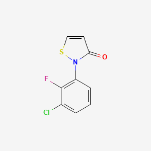 molecular formula C9H5ClFNOS B2858189 2-(3-Chloro-2-fluorophenyl)-1,2-thiazol-3-one CAS No. 220862-89-5