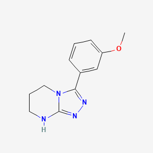 molecular formula C12H14N4O B2858198 3-(3-Methoxyphenyl)-5H,6H,7H,8H-[1,2,4]triazolo[4,3-a]pyrimidine CAS No. 1281331-73-4