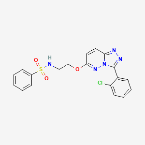 molecular formula C19H16ClN5O3S B2858199 N-(2-((3-(2-chlorophenyl)-[1,2,4]triazolo[4,3-b]pyridazin-6-yl)oxy)ethyl)benzenesulfonamide CAS No. 1021112-30-0