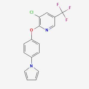 molecular formula C16H10ClF3N2O B2858200 3-氯-5-(三氟甲基)-2-吡啶基 4-(1H-吡咯-1-基)苯基醚 CAS No. 338785-63-0