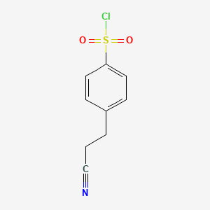 molecular formula C9H8ClNO2S B2858205 4-(2-氰乙基)苯-1-磺酰氯 CAS No. 2089277-45-0