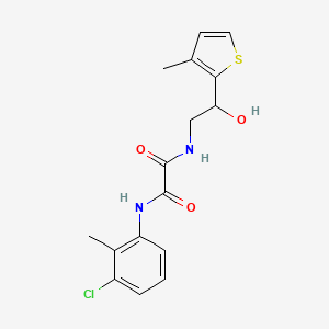 molecular formula C16H17ClN2O3S B2858212 N1-(3-chloro-2-methylphenyl)-N2-(2-hydroxy-2-(3-methylthiophen-2-yl)ethyl)oxalamide CAS No. 1351596-94-5