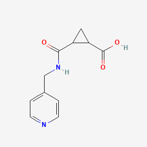 molecular formula C11H12N2O3 B2858213 2-{[(4-吡啶基甲基)氨基]羰基}环丙烷甲酸 CAS No. 866156-07-2