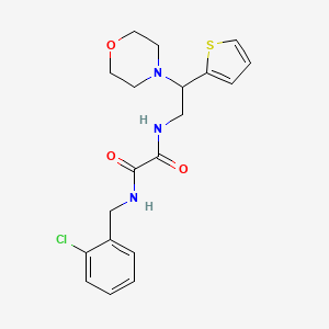 molecular formula C19H22ClN3O3S B2858215 N1-(2-氯苄基)-N2-(2-吗啉-2-(噻吩-2-基)乙基)草酰胺 CAS No. 942012-14-8