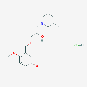 molecular formula C18H30ClNO4 B2858216 1-((2,5-Dimethoxybenzyl)oxy)-3-(3-methylpiperidin-1-yl)propan-2-ol hydrochloride CAS No. 1203102-45-7