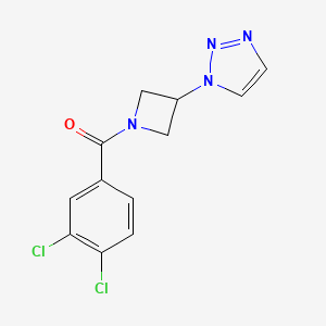 molecular formula C12H10Cl2N4O B2858217 (3-(1H-1,2,3-三唑-1-基)氮杂环丁-1-基)(3,4-二氯苯基)甲酮 CAS No. 2034490-91-8