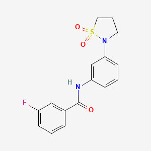 molecular formula C16H15FN2O3S B2858219 N-(3-(1,1-二氧化异噻唑烷-2-基)苯基)-3-氟苯甲酰胺 CAS No. 941886-26-6