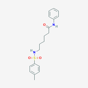 molecular formula C19H24N2O3S B285822 6-{[(4-methylphenyl)sulfonyl]amino}-N-phenylhexanamide 