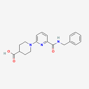 molecular formula C19H21N3O3 B2858225 1-[6-(Benzylcarbamoyl)pyridin-2-yl]piperidine-4-carboxylic acid CAS No. 1112444-84-4