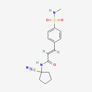 molecular formula C16H19N3O3S B2858226 (E)-N-(1-氰基环戊基)-3-[4-(甲基磺酰胺)苯基]丙-2-烯酰胺 CAS No. 1334028-17-9