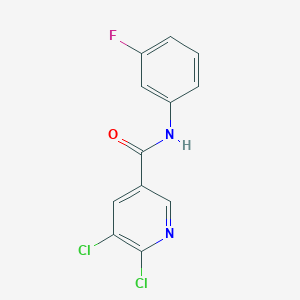 molecular formula C12H7Cl2FN2O B2858230 5,6-二氯-N-(3-氟苯基)吡啶-3-甲酰胺 CAS No. 930654-85-6