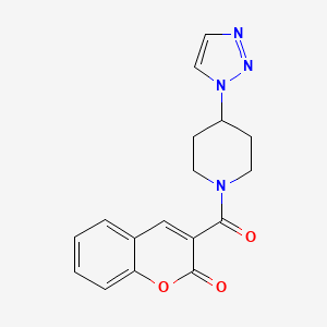 molecular formula C17H16N4O3 B2858231 3-(4-(1H-1,2,3-triazol-1-yl)piperidine-1-carbonyl)-2H-chromen-2-one CAS No. 1795084-25-1