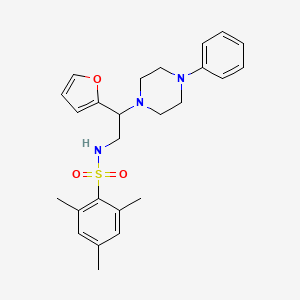 N-[2-(furan-2-yl)-2-(4-phenylpiperazin-1-yl)ethyl]-2,4,6-trimethylbenzene-1-sulfonamide