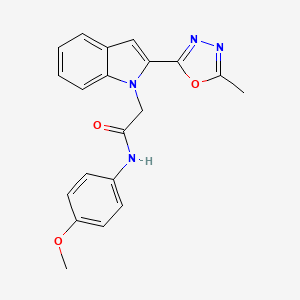 molecular formula C20H18N4O3 B2858244 N-(4-methoxyphenyl)-2-(2-(5-methyl-1,3,4-oxadiazol-2-yl)-1H-indol-1-yl)acetamide CAS No. 923216-07-3