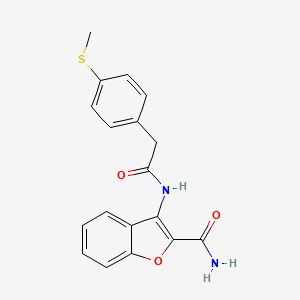 molecular formula C18H16N2O3S B2858246 3-(2-(4-(甲硫基)苯基)乙酰氨基)苯并呋喃-2-甲酰胺 CAS No. 941930-20-7