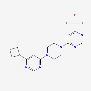 4-Cyclobutyl-6-{4-[6-(trifluoromethyl)pyrimidin-4-yl]piperazin-1-yl}pyrimidine