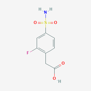 molecular formula C8H8FNO4S B2858248 2-(2-氟-4-磺酰苯基)乙酸 CAS No. 1564942-24-0