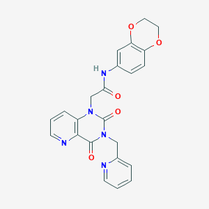 molecular formula C23H19N5O5 B2858254 N-(2,3-dihydrobenzo[b][1,4]dioxin-6-yl)-2-(2,4-dioxo-3-(pyridin-2-ylmethyl)-3,4-dihydropyrido[3,2-d]pyrimidin-1(2H)-yl)acetamide CAS No. 941907-84-2