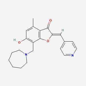 molecular formula C22H24N2O3 B2858267 (Z)-7-(氮杂环-1-基甲基)-6-羟基-4-甲基-2-(吡啶-4-基亚甲基)苯并呋喃-3(2H)-酮 CAS No. 903185-36-4