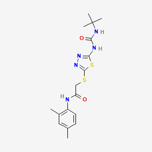 molecular formula C17H23N5O2S2 B2858271 2-[[5-(叔丁基氨基甲酰氨基)-1,3,4-噻二唑-2-基]硫代]-N-(2,4-二甲苯基)乙酰胺 CAS No. 886939-63-5