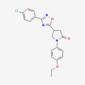 molecular formula C20H18ClN3O3 B2858283 4-[3-(4-Chlorophenyl)-1,2,4-oxadiazol-5-yl]-1-(4-ethoxyphenyl)-2-pyrrolidinone CAS No. 941998-02-3