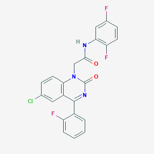 molecular formula C22H13ClF3N3O2 B2858287 2-(6-chloro-4-(2-fluorophenyl)-2-oxoquinazolin-1(2H)-yl)-N-(2,5-difluorophenyl)acetamide CAS No. 932531-15-2