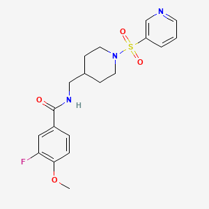 B2858295 3-fluoro-4-methoxy-N-((1-(pyridin-3-ylsulfonyl)piperidin-4-yl)methyl)benzamide CAS No. 1797617-53-8