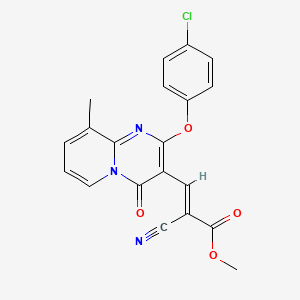 (E)-methyl 3-(2-(4-chlorophenoxy)-9-methyl-4-oxo-4H-pyrido[1,2-a]pyrimidin-3-yl)-2-cyanoacrylate