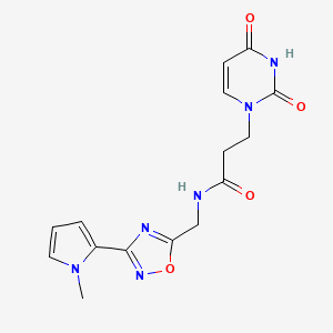 3-(2,4-dioxo-3,4-dihydropyrimidin-1(2H)-yl)-N-((3-(1-methyl-1H-pyrrol-2-yl)-1,2,4-oxadiazol-5-yl)methyl)propanamide