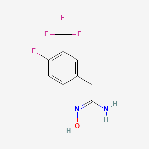 molecular formula C9H8F4N2O B2858318 2-[4-Fluoro-3-(trifluoromethyl)phenyl]-N'-hydroxyethanimidamide CAS No. 1261025-58-4