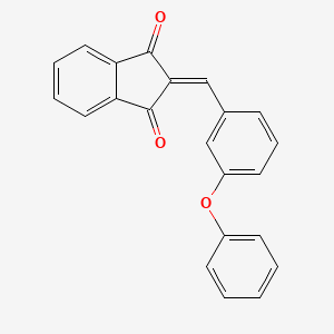 molecular formula C22H14O3 B2858329 2-[(3-苯氧基苯基)亚甲基]茚满-1,3-二酮 CAS No. 400833-57-0