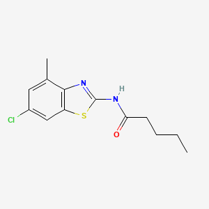 molecular formula C13H15ClN2OS B2858334 N-(6-chloro-4-methyl-1,3-benzothiazol-2-yl)pentanamide CAS No. 868230-79-9