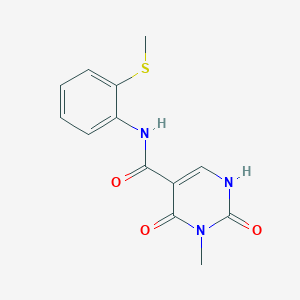 molecular formula C13H13N3O3S B2858335 3-methyl-N-(2-(methylthio)phenyl)-2,4-dioxo-1,2,3,4-tetrahydropyrimidine-5-carboxamide CAS No. 1351607-72-1