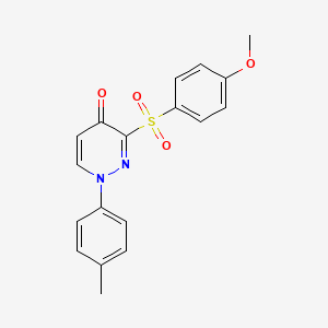 molecular formula C18H16N2O4S B2858343 3-[(4-甲氧基苯基)磺酰基]-1-(4-甲基苯基)吡哒嗪-4(1H)-酮 CAS No. 1984073-27-9