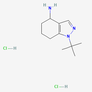 molecular formula C11H21Cl2N3 B2858354 1-tert-butyl-4,5,6,7-tetrahydro-1H-indazol-4-amine dihydrochloride CAS No. 1181458-54-7