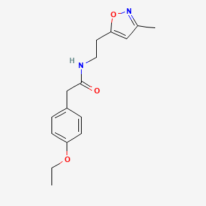 molecular formula C16H20N2O3 B2858356 2-(4-乙氧基苯基)-N-(2-(3-甲基异恶唑-5-基)乙基)乙酰胺 CAS No. 1421523-09-2