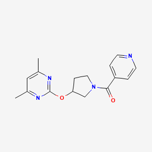 (3-((4,6-Dimethylpyrimidin-2-yl)oxy)pyrrolidin-1-yl)(pyridin-4-yl)methanone