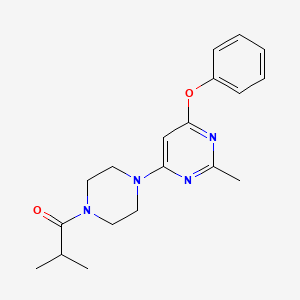 molecular formula C19H24N4O2 B2858379 2-Methyl-1-(4-(2-methyl-6-phenoxypyrimidin-4-yl)piperazin-1-yl)propan-1-one CAS No. 946248-80-2