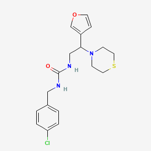 molecular formula C18H22ClN3O2S B2858380 1-(4-Chlorobenzyl)-3-(2-(furan-3-yl)-2-thiomorpholinoethyl)urea CAS No. 2034547-91-4